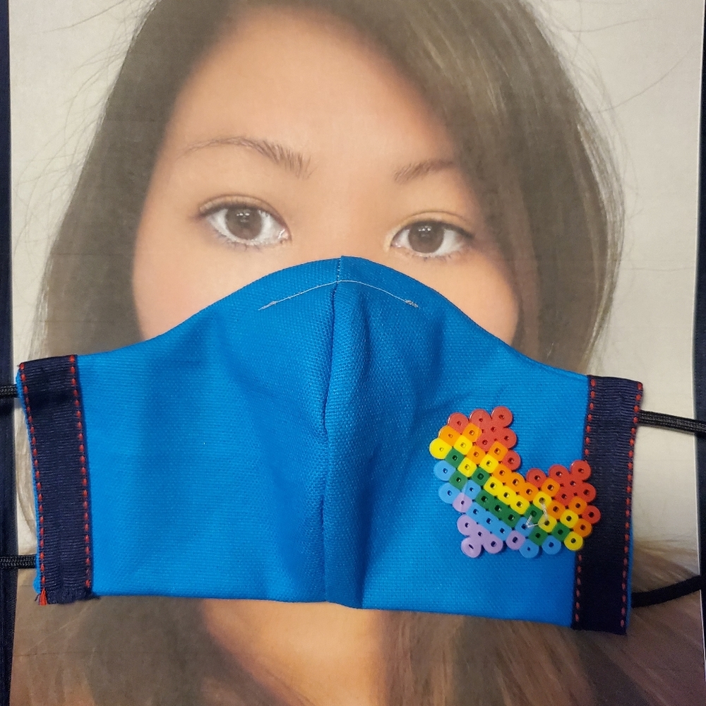 Child Removable Pixel Heart Face Mask